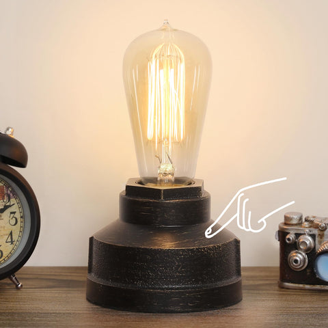 Boncoo small touch lamp base with three brightness levels for easy bedside lighting
