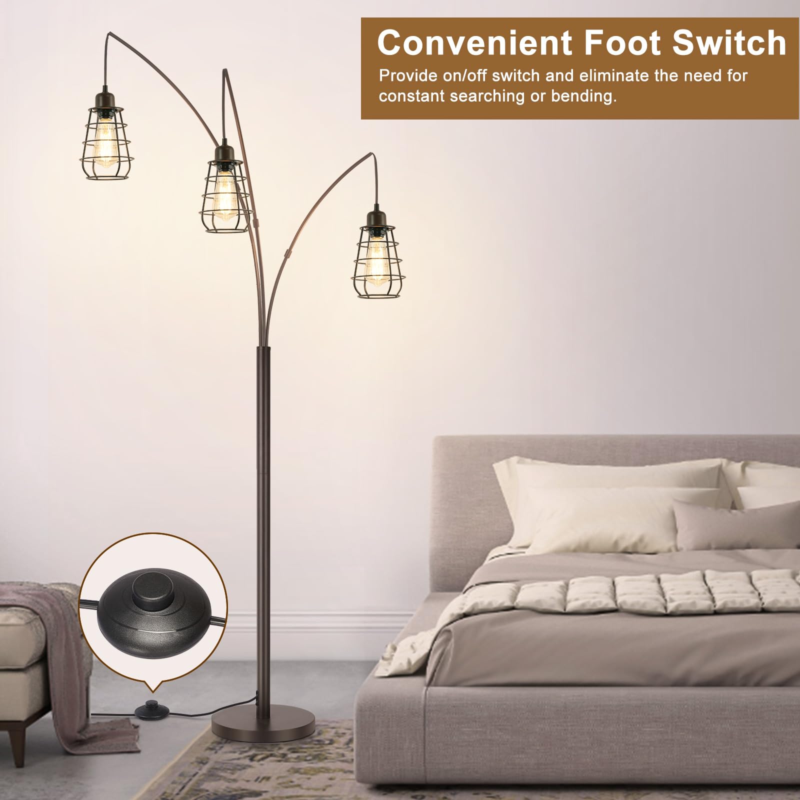 Boncoo weighted metal base keeps the tall lamp steady