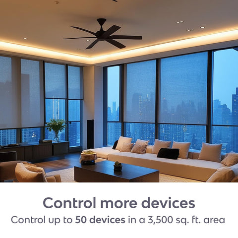 Bond Bridge Pro can manage fireplaces for comfortable ambiance via app.