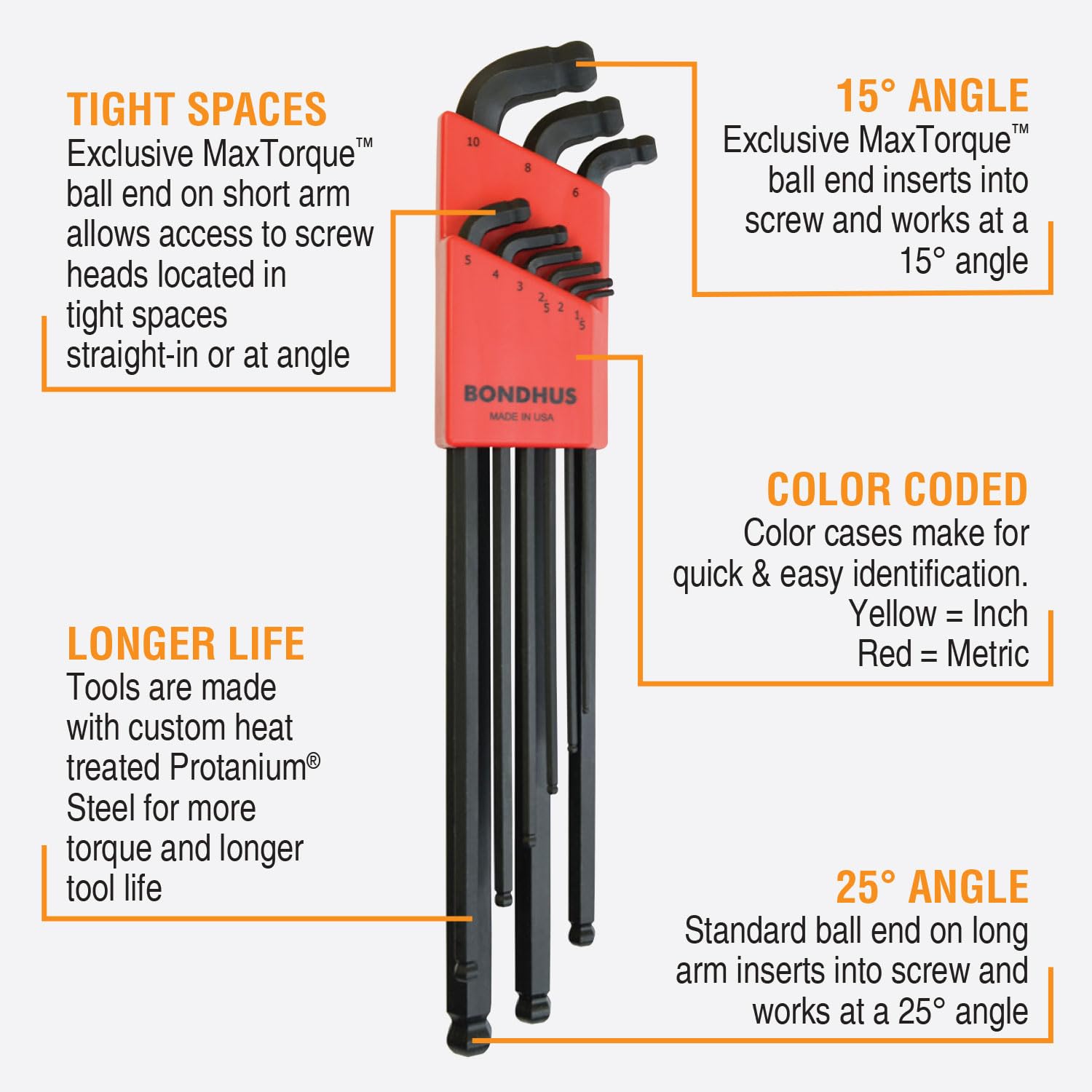 Close-up of ProGuard finish on ball-end tips for durability.