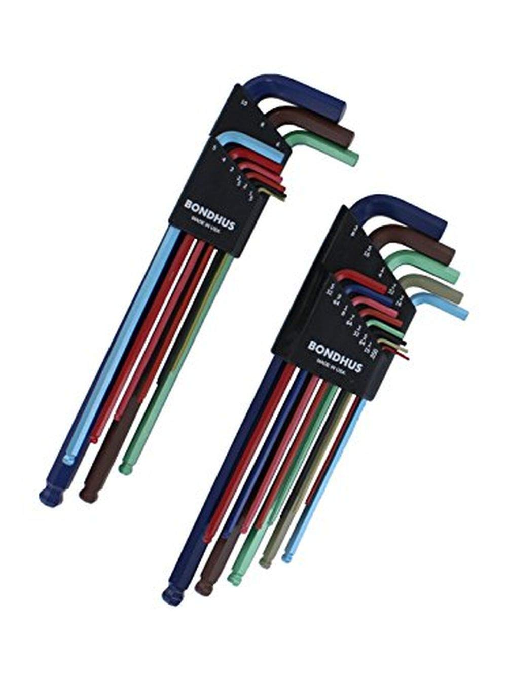 Bondhus 69699 metric L-wrenches in a long-arm set ideal for space-limited fastener access.