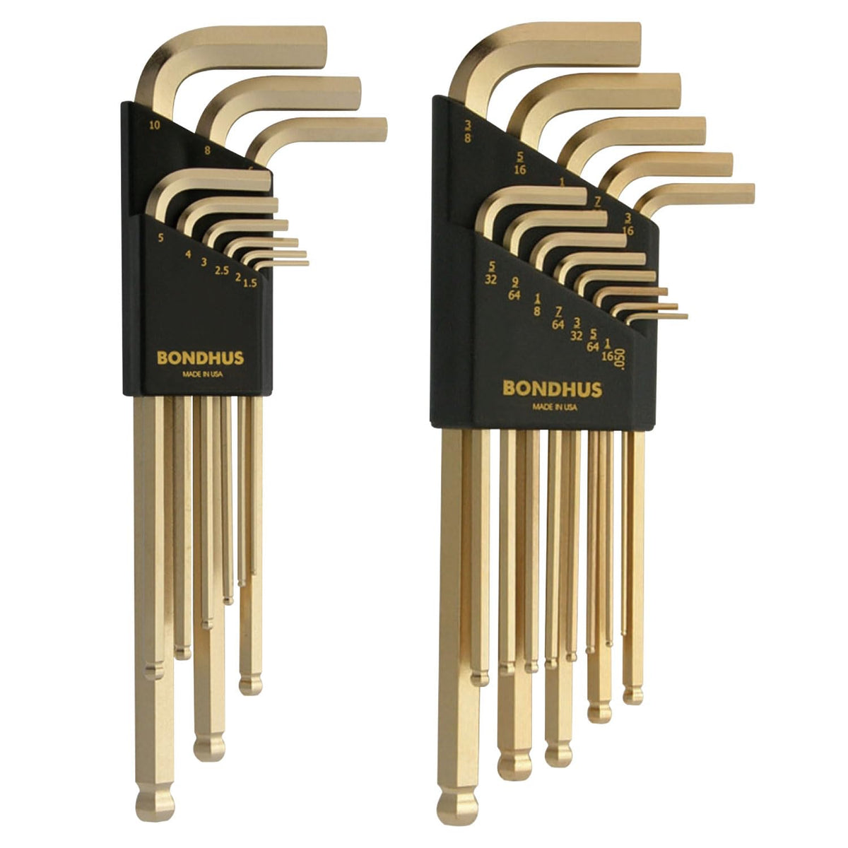 Bondhus GoldGuard balldriver L-wrench double pack in case resists corrosion.