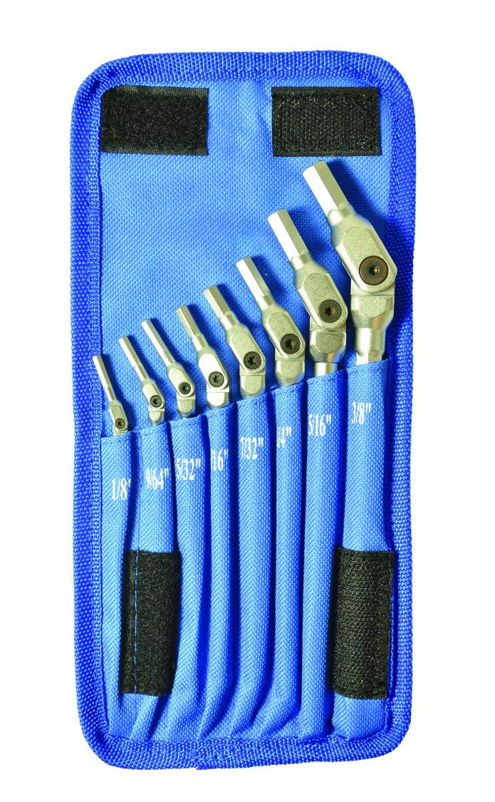 Bondhus HP8-IC-17 chrome hex pro wrenches set, eight-piece kit for precise fit