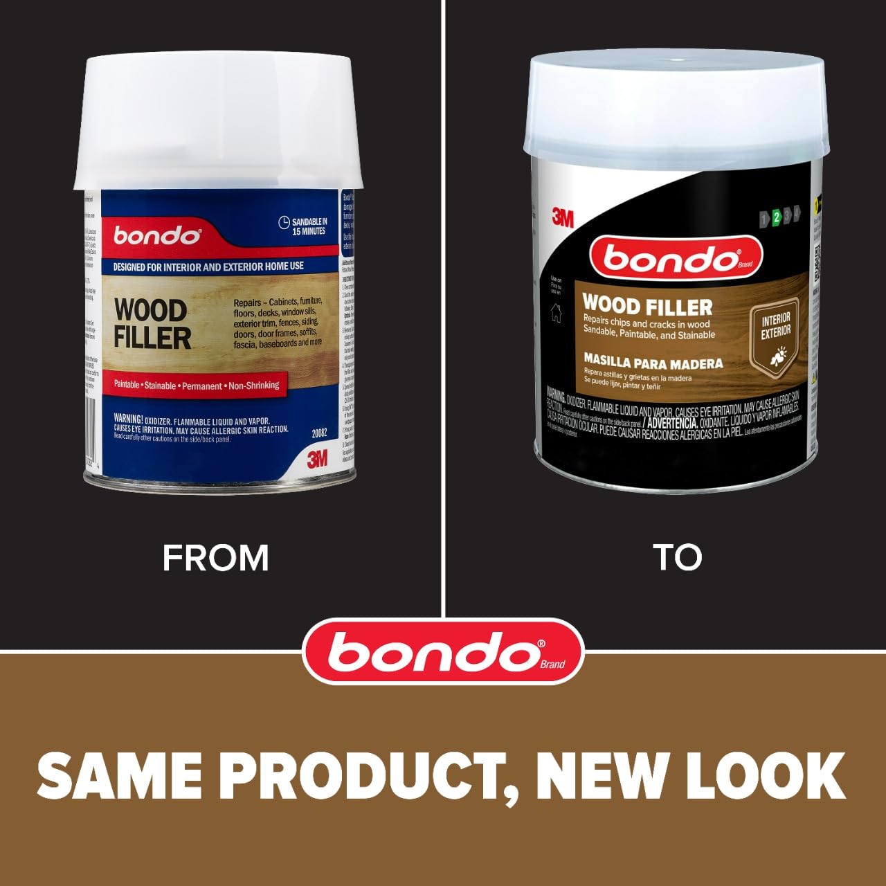 Applying Bondo Wood Filler for a quick, durable repair in a crack.