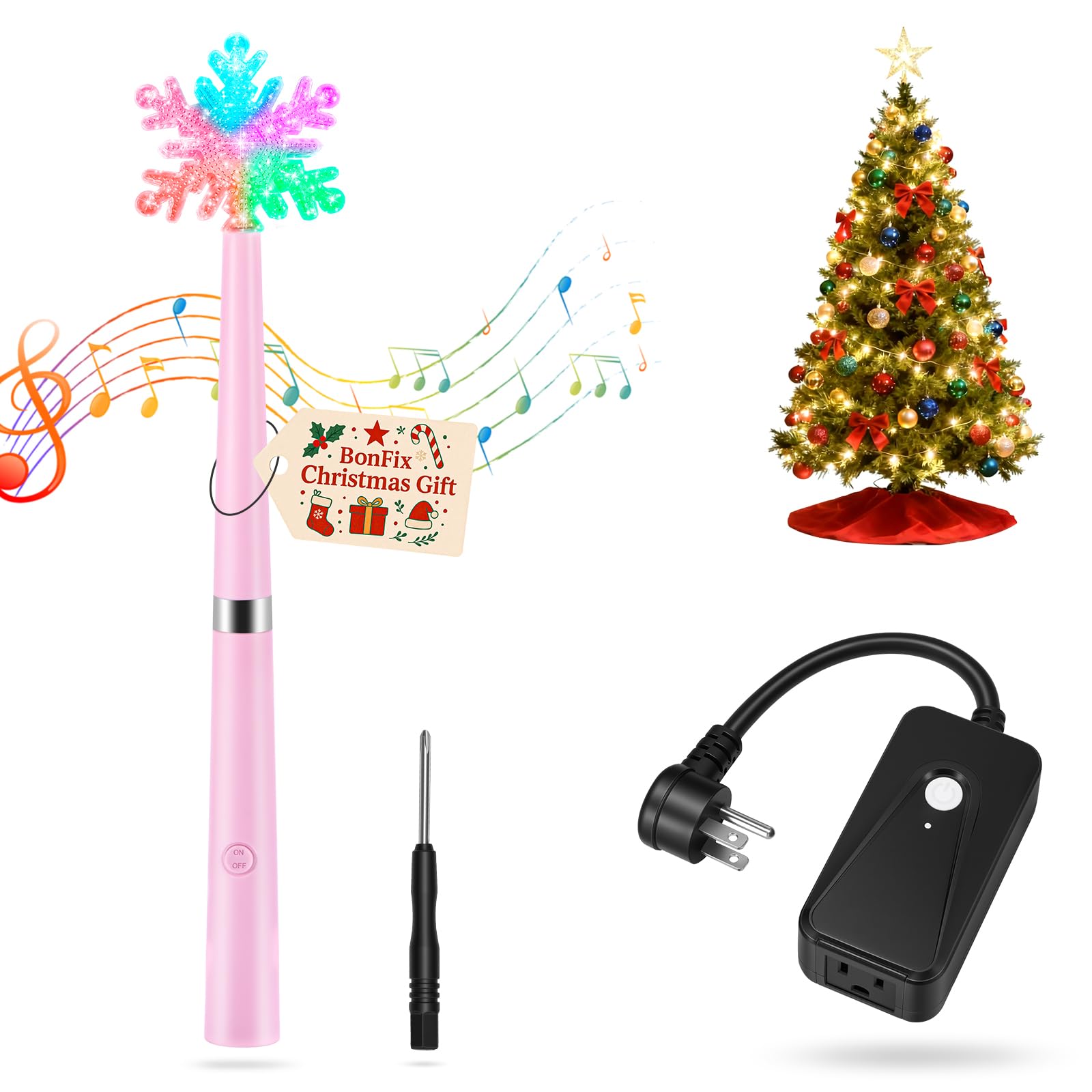 Bonfix pink Magic Light Wand in use, creating colorful illumination.