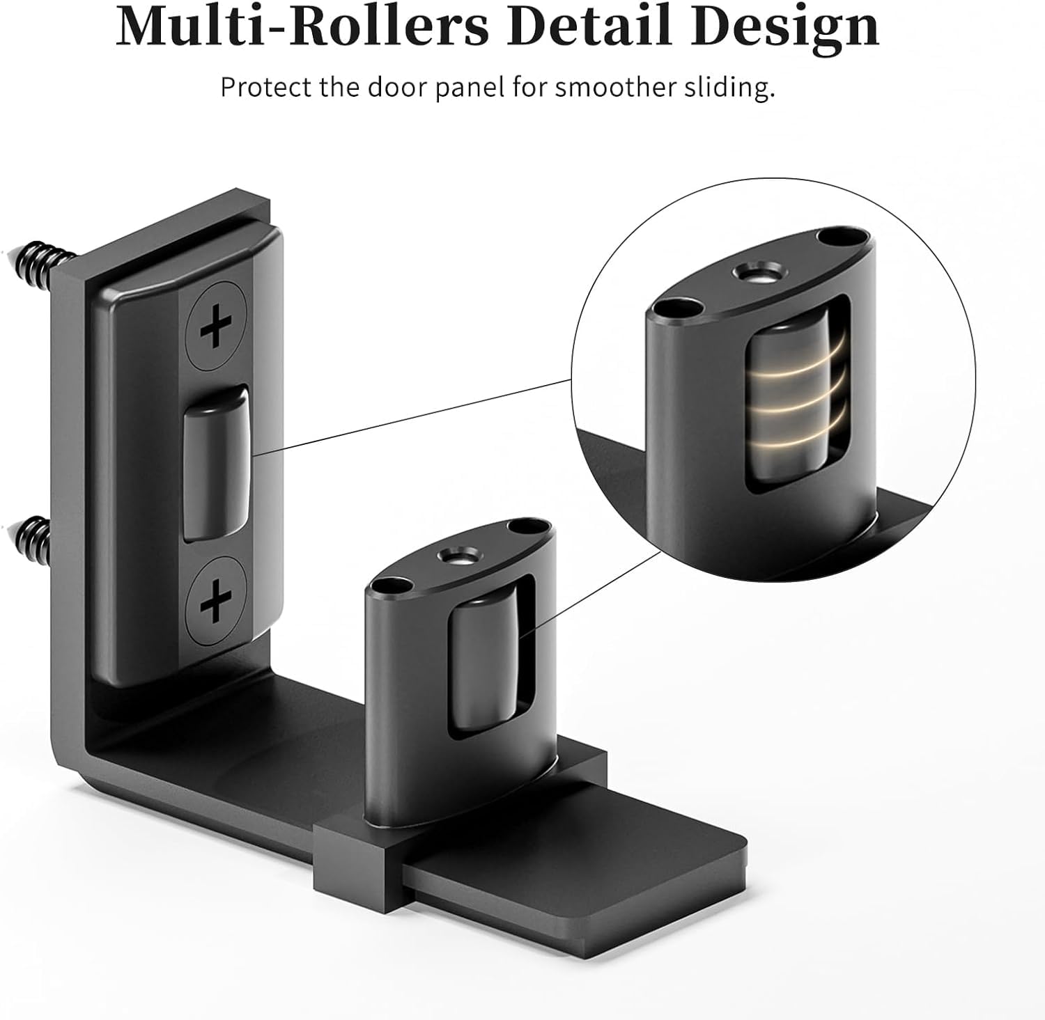 BONIKLUBA wall-mounted guide maintains alignment without door grooving.