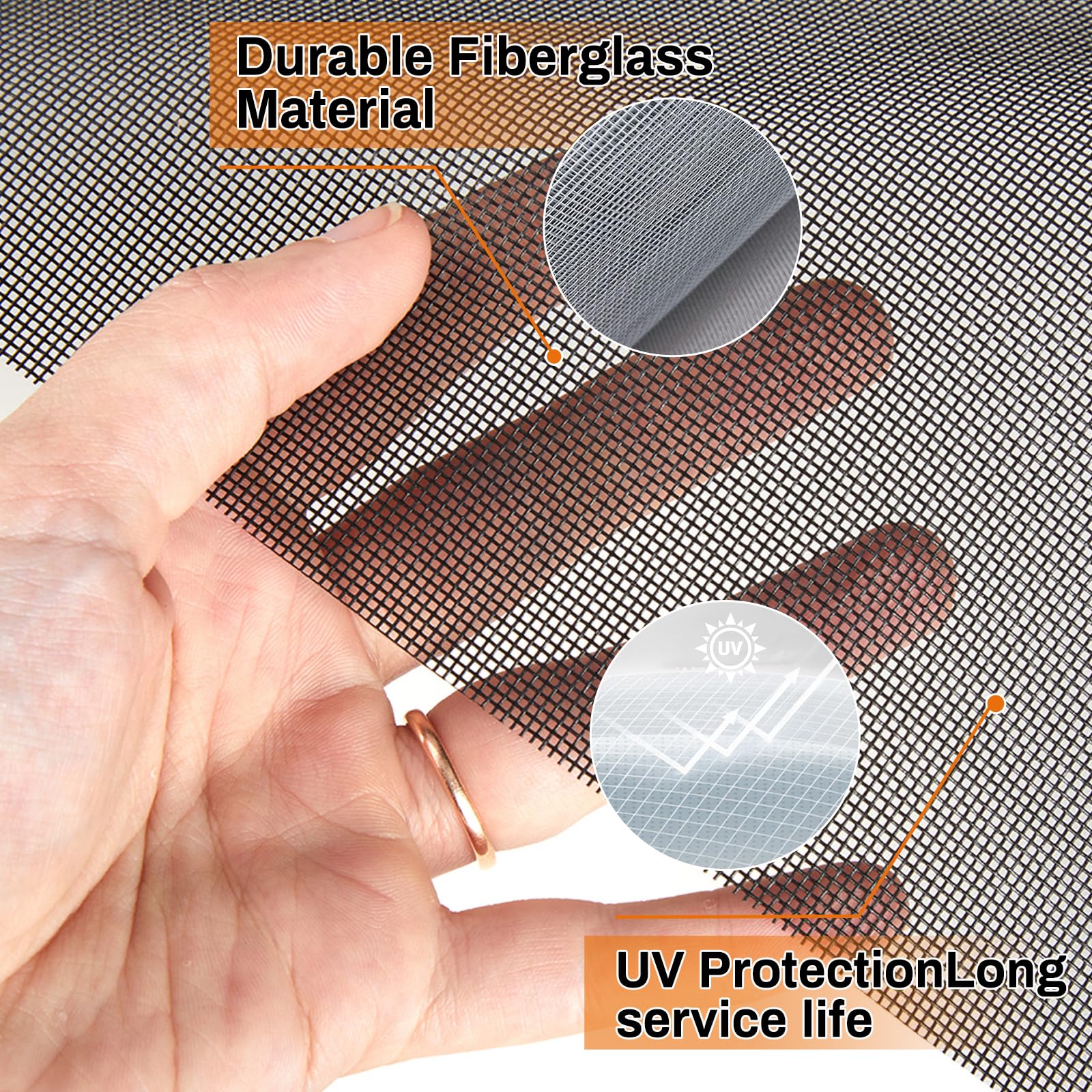 BONLACES fiberglass screen material showcased for UV resistance and durable performance.