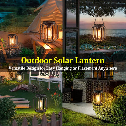 BONLION 2-pack metal lanterns for patio decor and garden accents.
