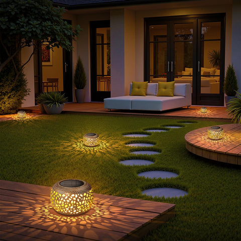Bonlion garden lantern lights illuminate paths and porches for inviting entrances