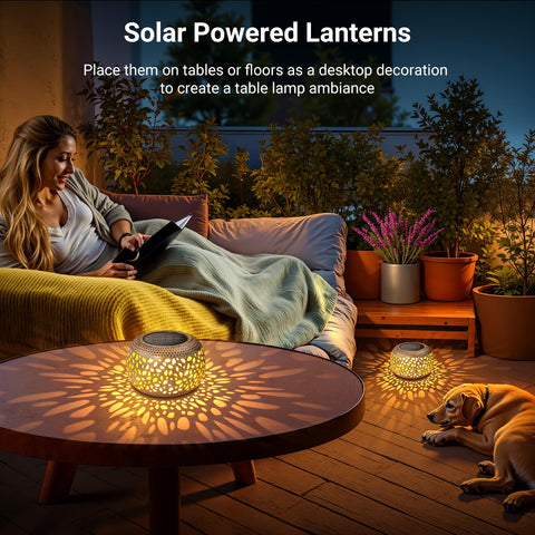 Bonlion lantern displays intricate metal cutout pattern for decorative lighting