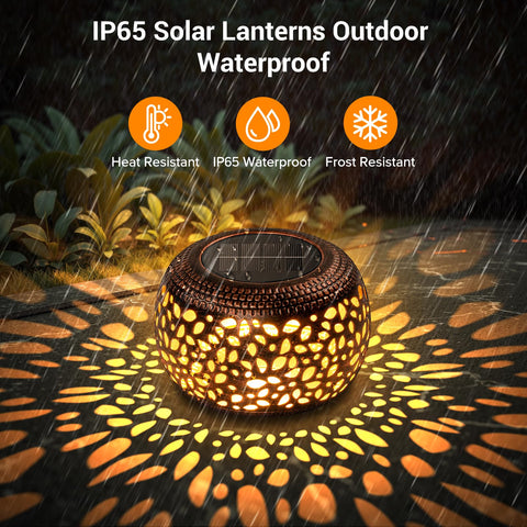 Bonlion solar lantern brightens tabletops with durable metal construction and patina