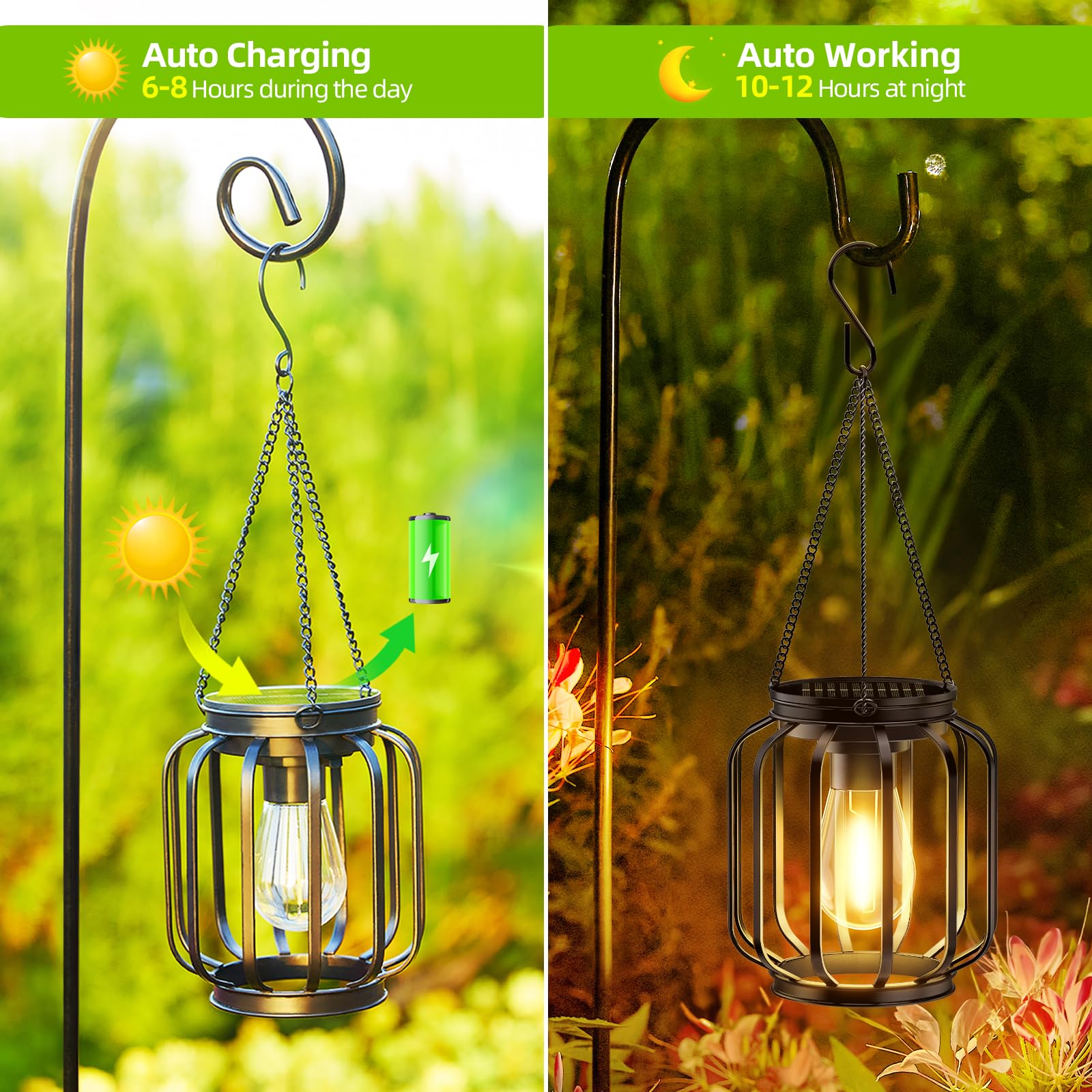 BONLION weatherproof lanterns stand up to rain and wind for year-round use.