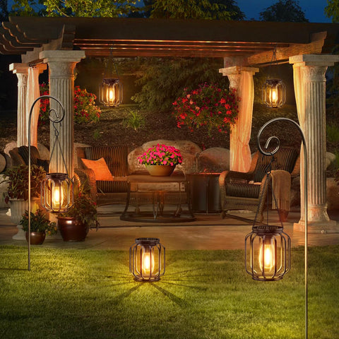 BONLION hanging lanterns decorate trees and fences for inviting evenings.