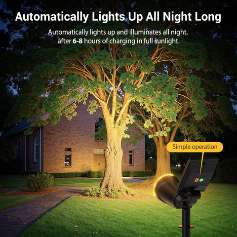 BONLION solar spotlight with dusk-to-dawn operation