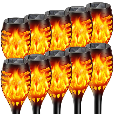 BONLION solar torch light flickering flame for dusk ambiance