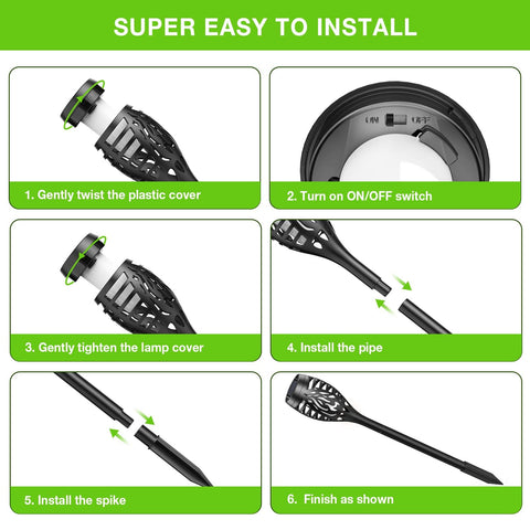 BONLION flickering flame torches offer versatile garden lighting