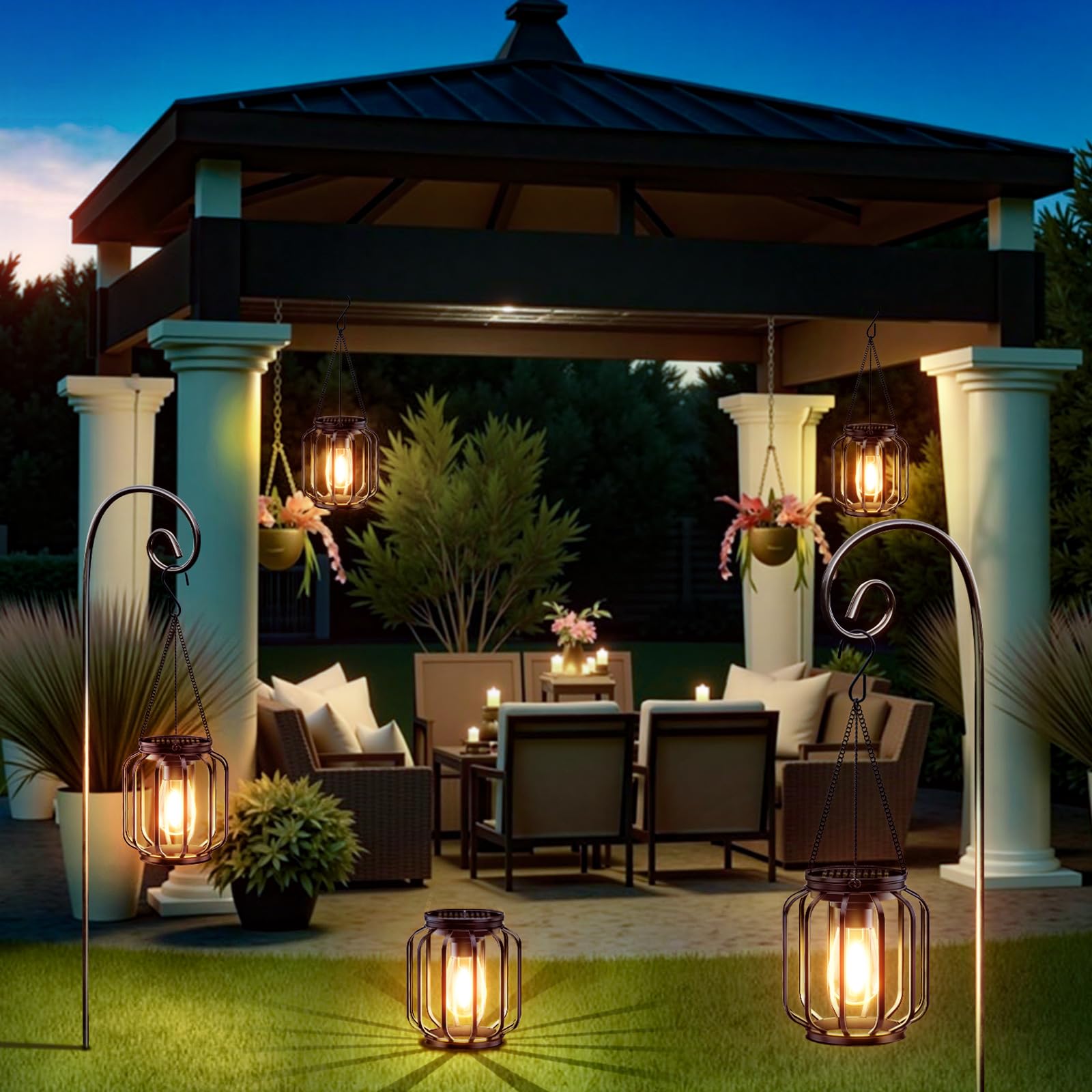 BONLION warm filament lantern emphasizes vintage charm with modern efficiency.