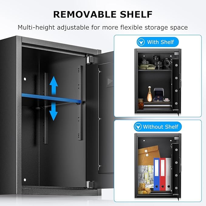 Bonsaii Large Safe Box anti-pry bolts detail demonstrates enhanced security