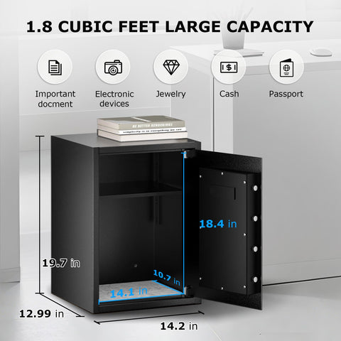 Bonsaii Large Safe Box digital lock close-up shows dual access options