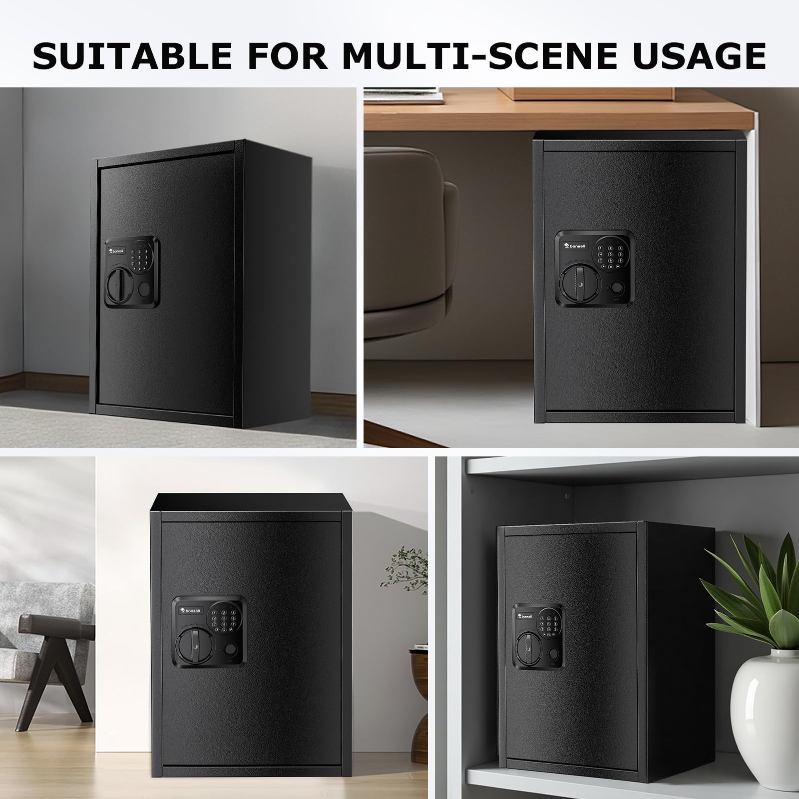 Bonsaii Large Safe Box dimensions illustration for space planning