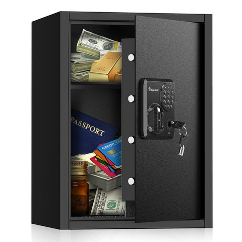 Bonsaii Large Safe Box front view shows sturdy steel construction for valuables