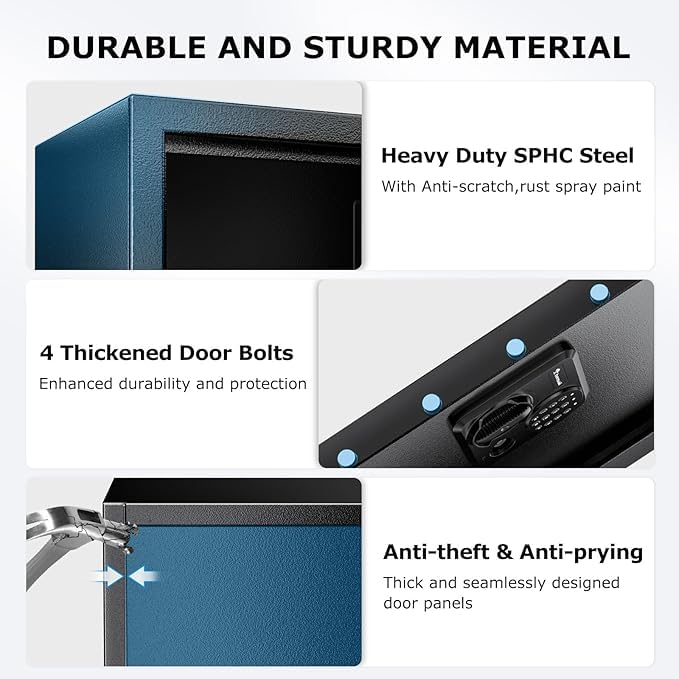 Bonsaii Large Safe Box mounting holes illustrate wall or floor installation