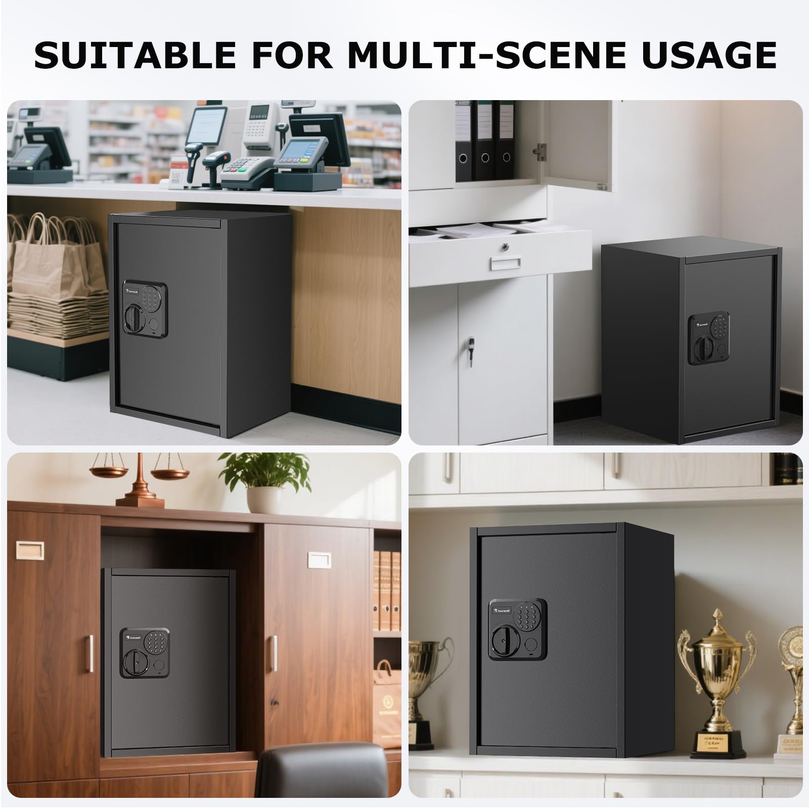 Bonsaii safe box contents including shelf and mounting hardware