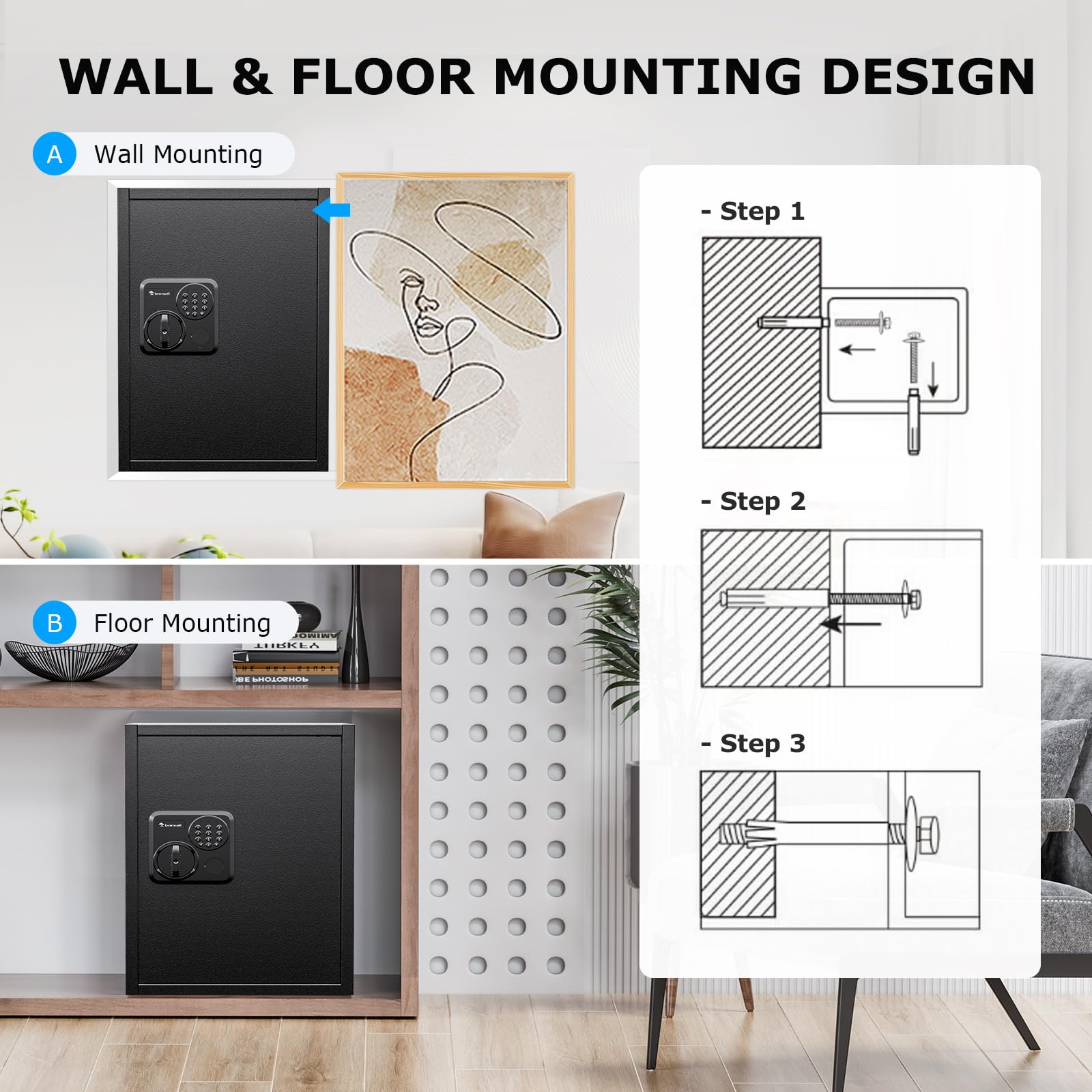 Bonsaii large safe floor mat inside protects surfaces.