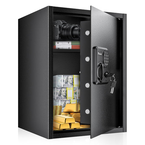 Bonsaii large safe front view shows sturdy SPHC steel construction.
