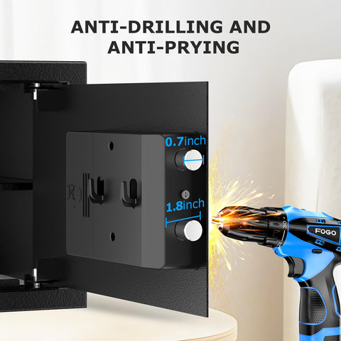 Bonsaii Safe Box pre-drilled holes enable easy mounting.