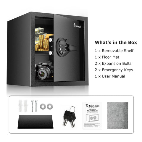 Bonsaii Safe Box exterior is compact yet roomy for documents and essentials.