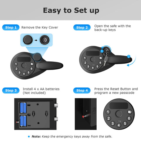 Bonsaii Safe Box heavy-duty SPHC steel construction provides reliable protection for valuables.