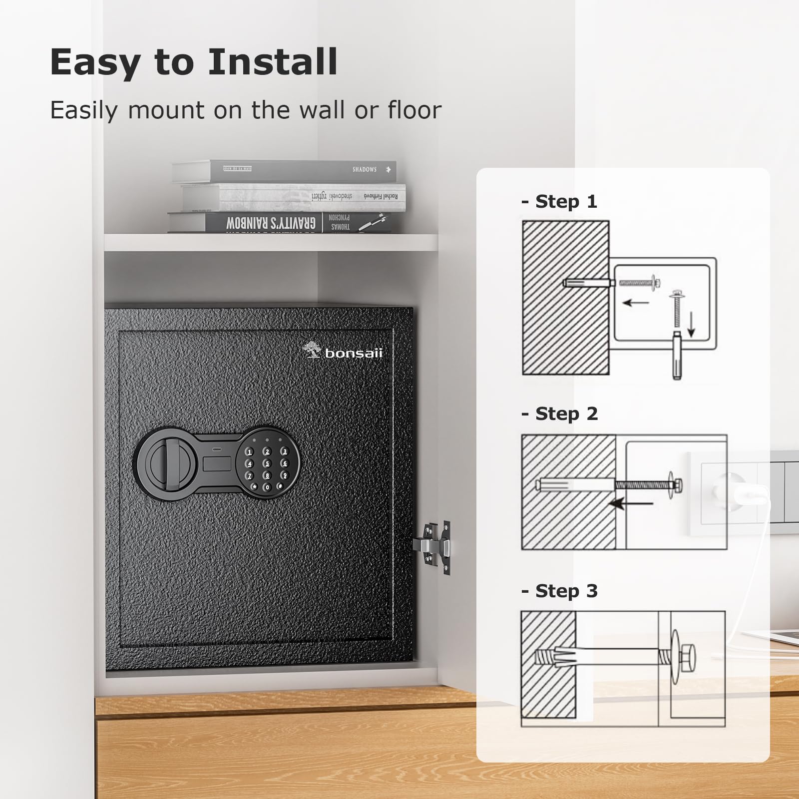 Bonsaii removable shelf inside for customizable storage