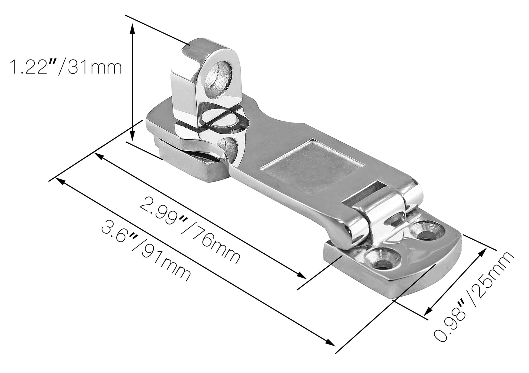 Bonsicoky thick die-cast stainless hasp offers durable, edge-free use for safe operations