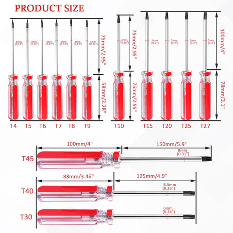Bonsicoky torx screwdriver with red ergonomic handle delivering comfortable grip