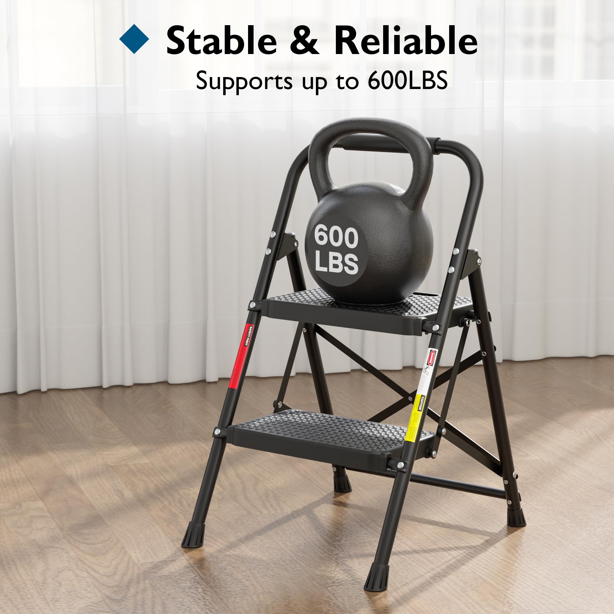 BONTEC ladder with non-slip pedals for added safety