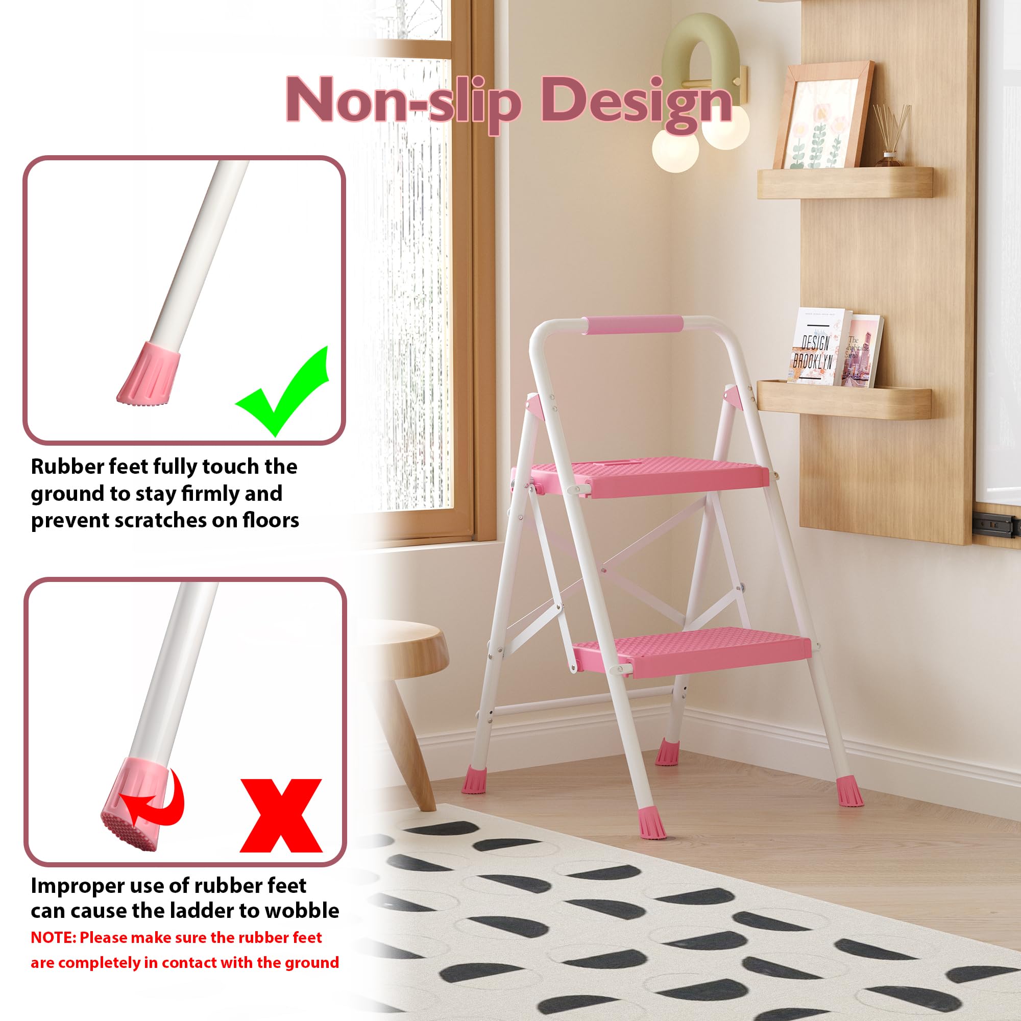 BONTEC pink 600 lbs capacity supports heavy tasks safely.