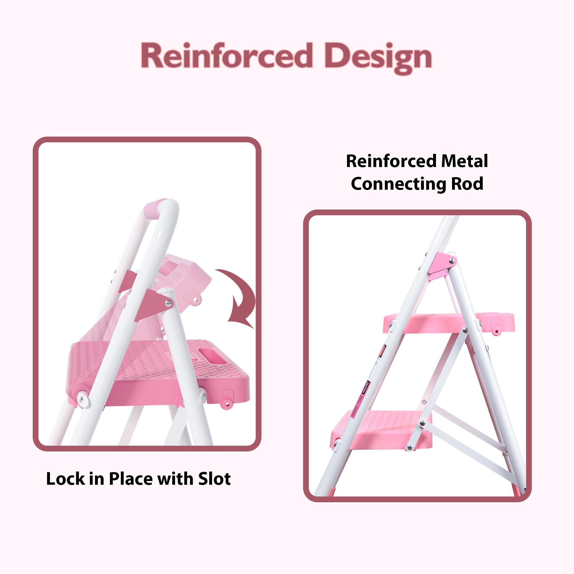 BONTEC pink ladder ships ready to use with no assembly.