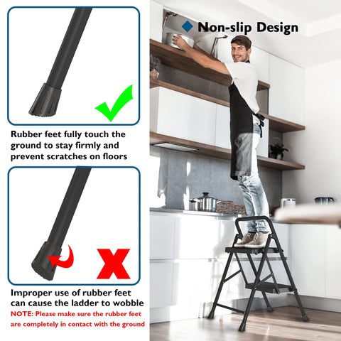 BONTEC 2-Step Ladder ready out of the box for quick setup