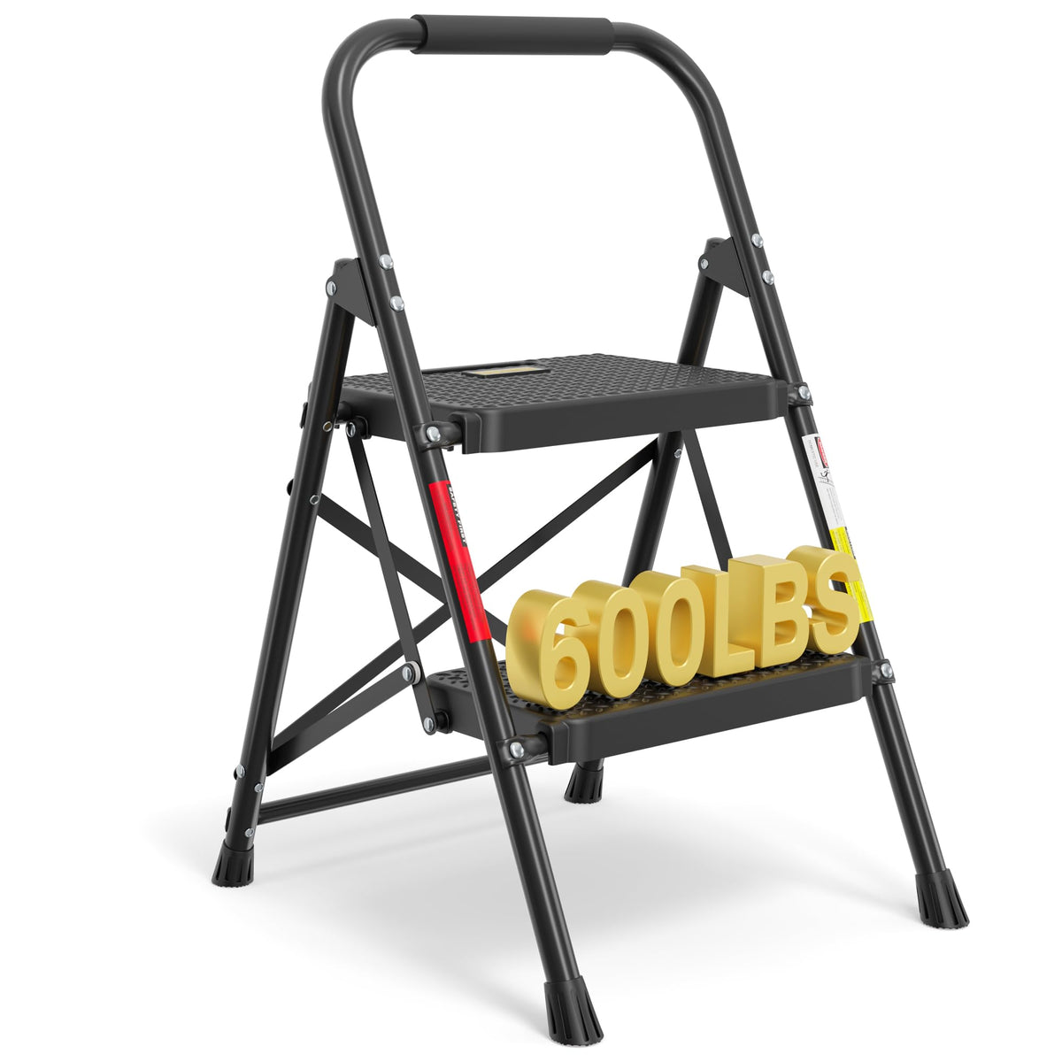 BONTEC 2-Step Ladder steel-frame for heavy-duty tasks