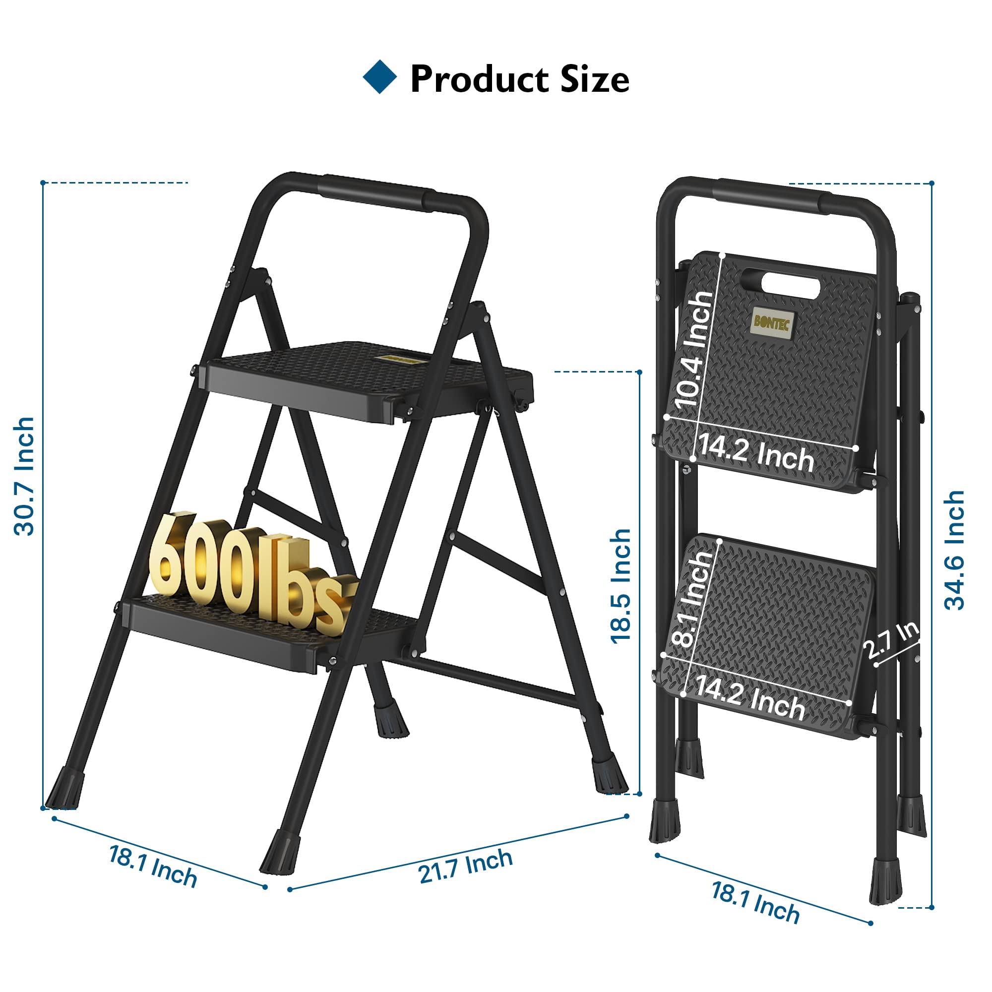 BONTEC ladder wide-base stability on varied floors