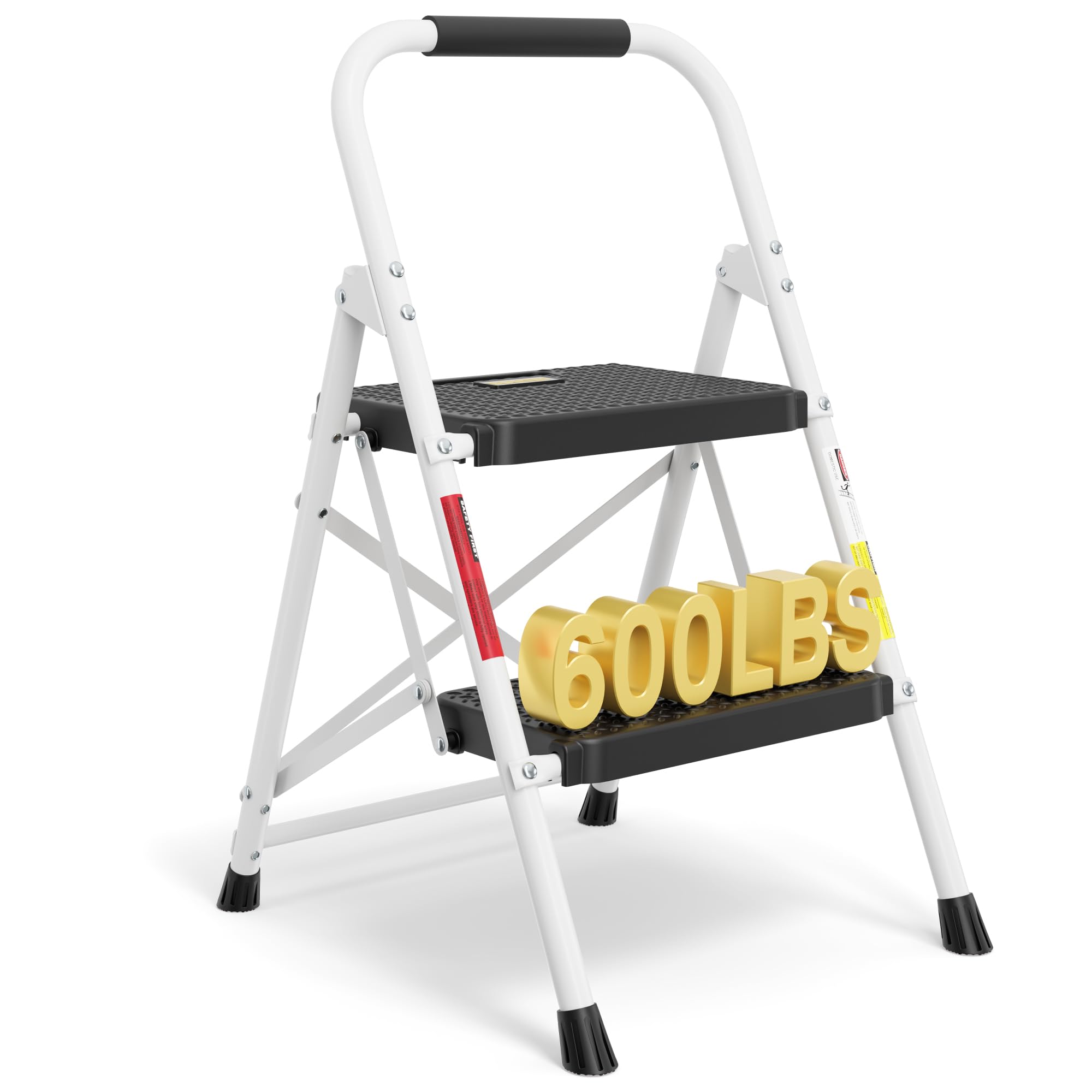 BONTEC 2-Step Ladder folding steel frame for easy storage and quick tasks.