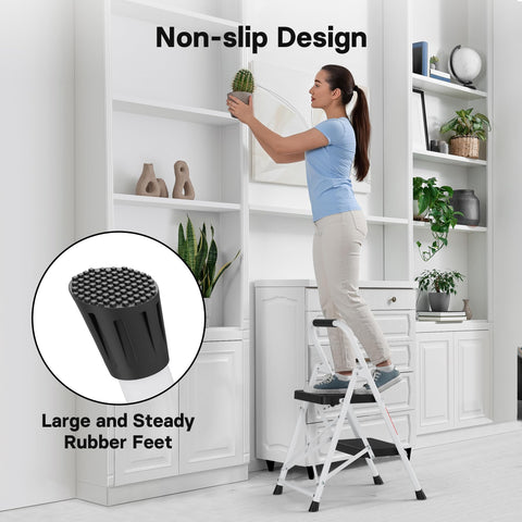 BONTEC 2-Step Ladder suitable for garage and workshop tasks.