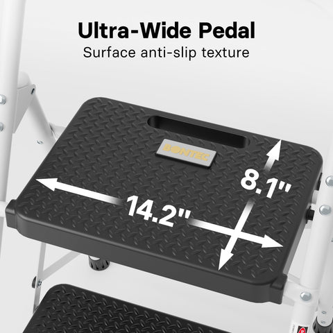 BONTEC 2-Step Ladder handrail closeup with comfortable grip up to 600 lbs.