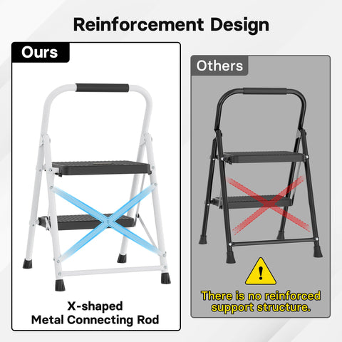 BONTEC 2-Step Ladder side view ready to use.