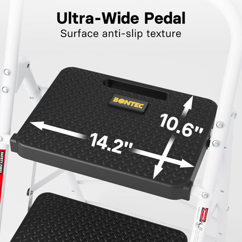 BONTEC 3-Step Ladder folded compactly for easy storage