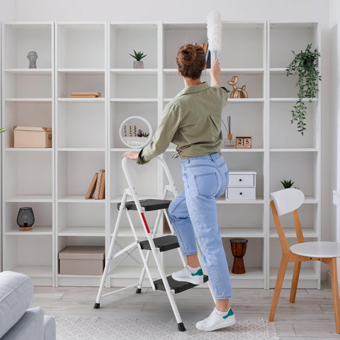 BONTEC 3-Step Ladder with non-slip pedals for stable footing