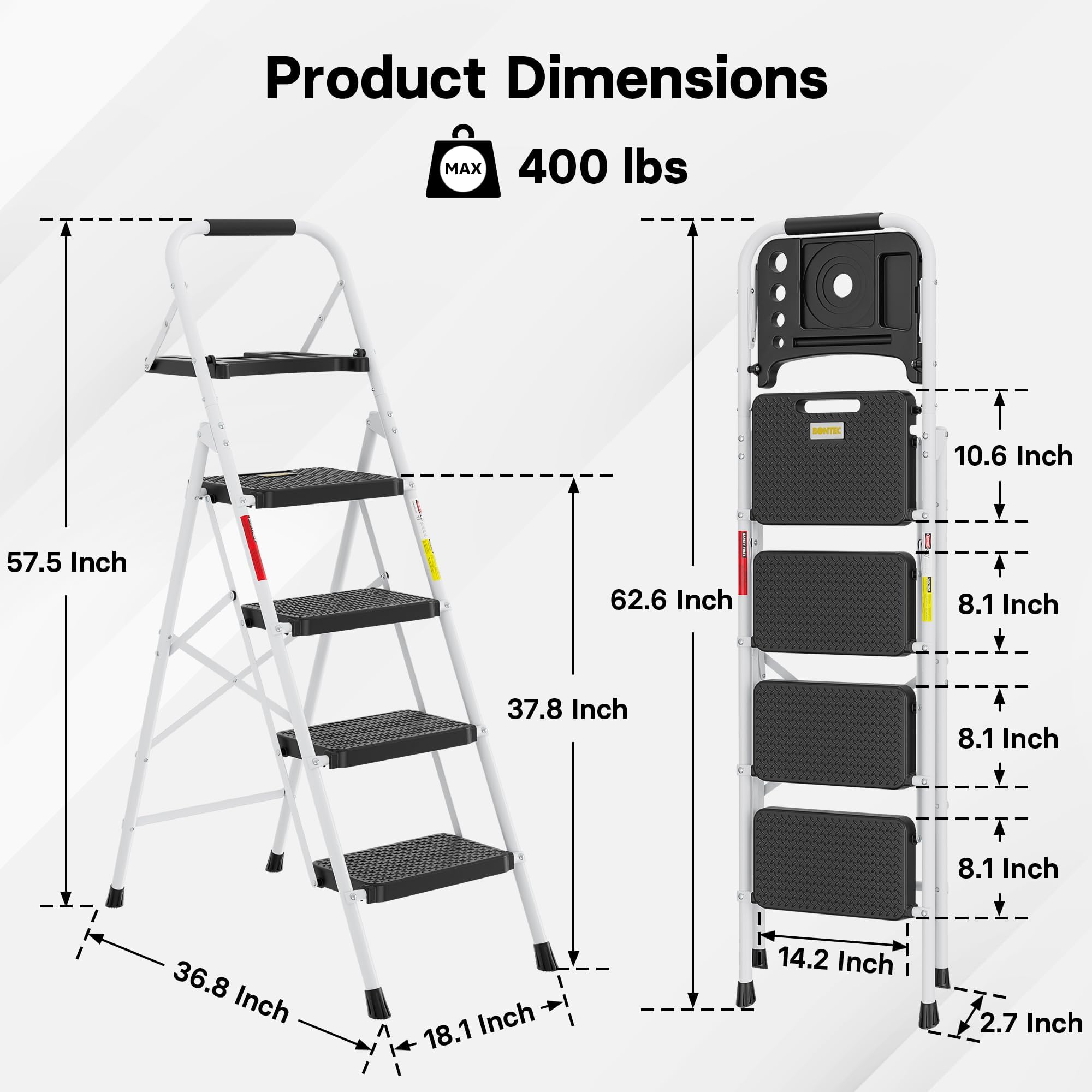 BONTEC lightweight 18.7 lb ladder for portable use