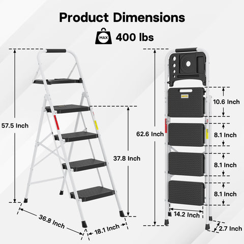 BONTEC lightweight 18.7 lb ladder for portable use
