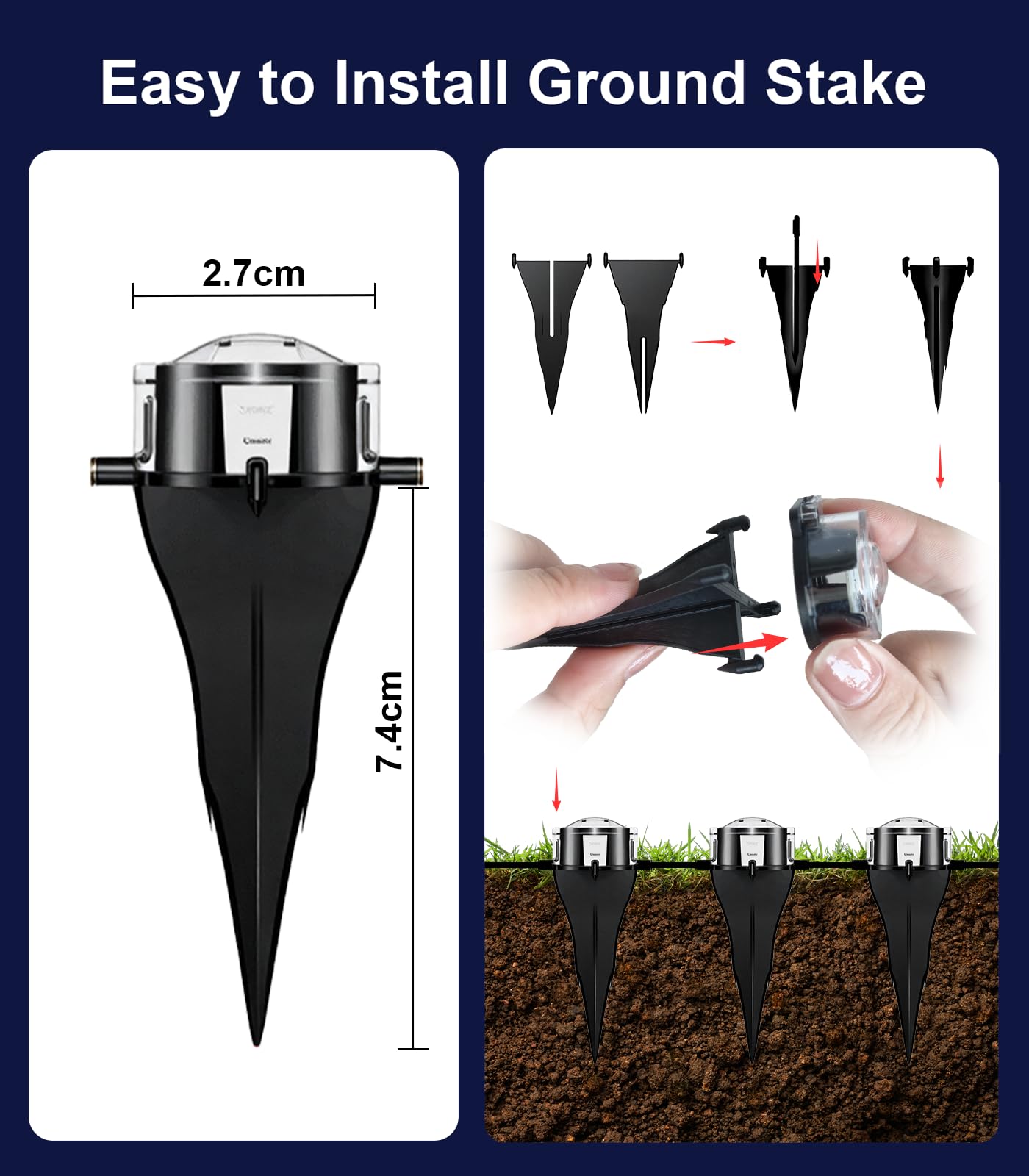 Bonve Pet 50ft outdoor ground light easy-install plug-and-play design